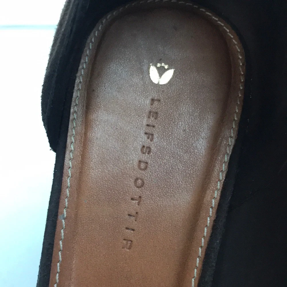 Leifsdottir Katerina brown suede platform heels size 8